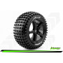 T-ROCK - 1-8 Truggy Tire Set - Mounted - Soft - Black Spoke