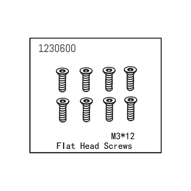 Flat Head Screw M3x12