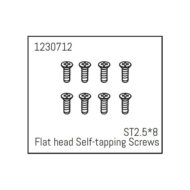 Flat head Self-tapping screws ST2.5x8