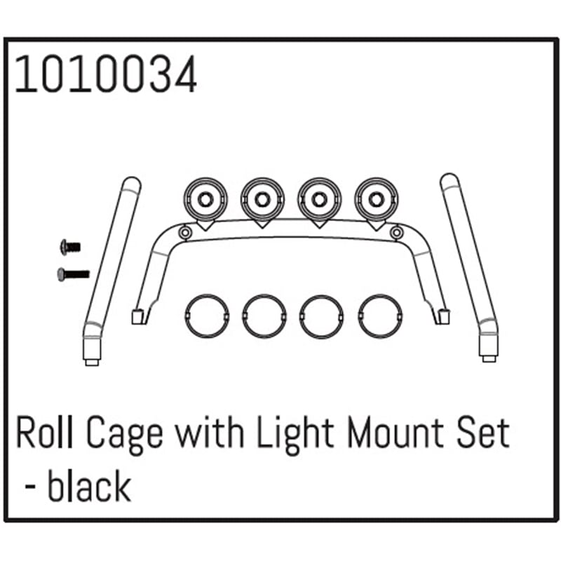 Roll Cage with Light Mount Set - black