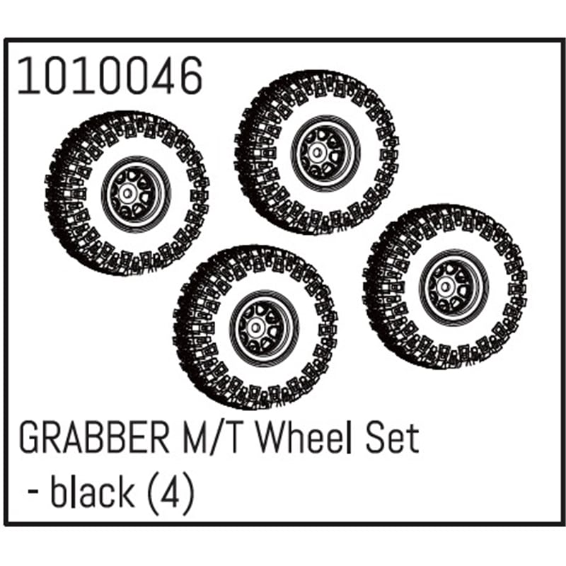 GRABBER M/T Wheel Set - black 4 un