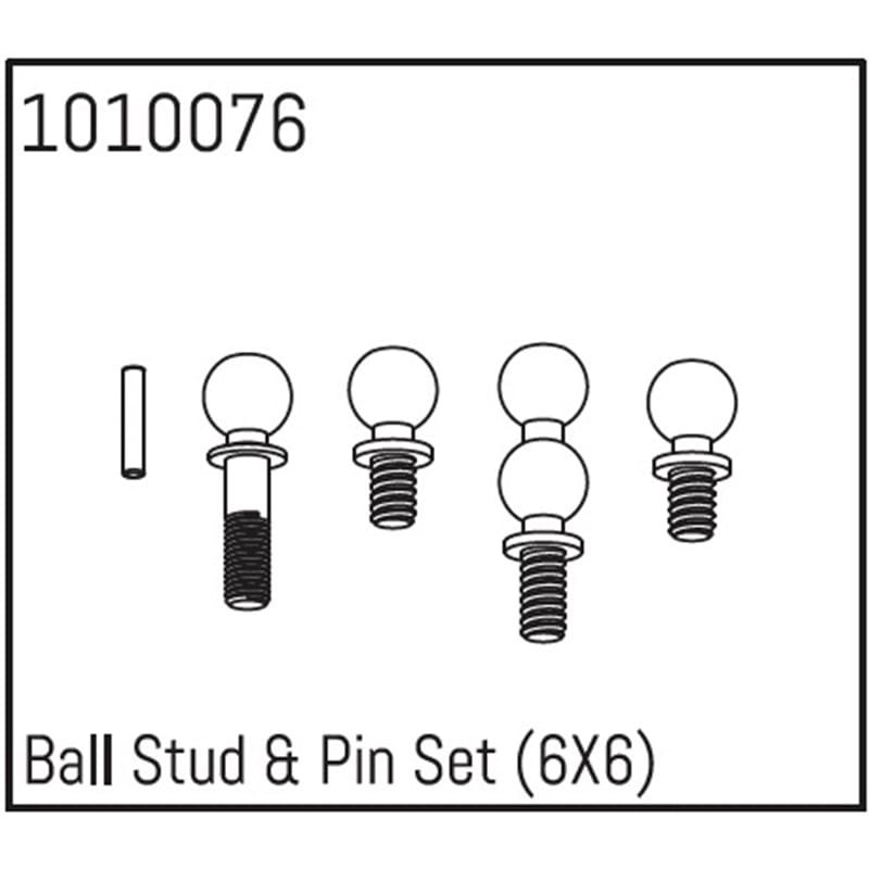 Ball Stud & Pin Set 6X6 un