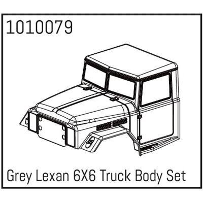 Grey Lexan 6X6 Truck Body Set - 1010079